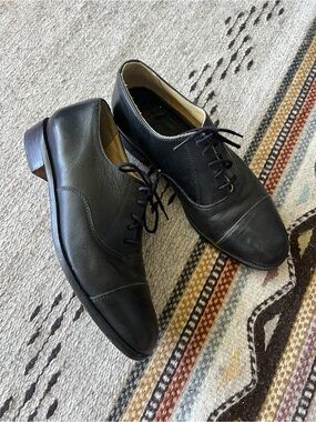 Vintage Roots Black Leather Oxford Dress Shoes - Classic Lace-Up